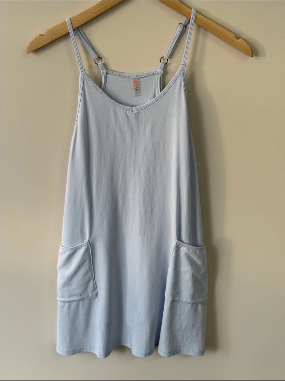 Light Blue Spaghetti Strap Pocket Dress